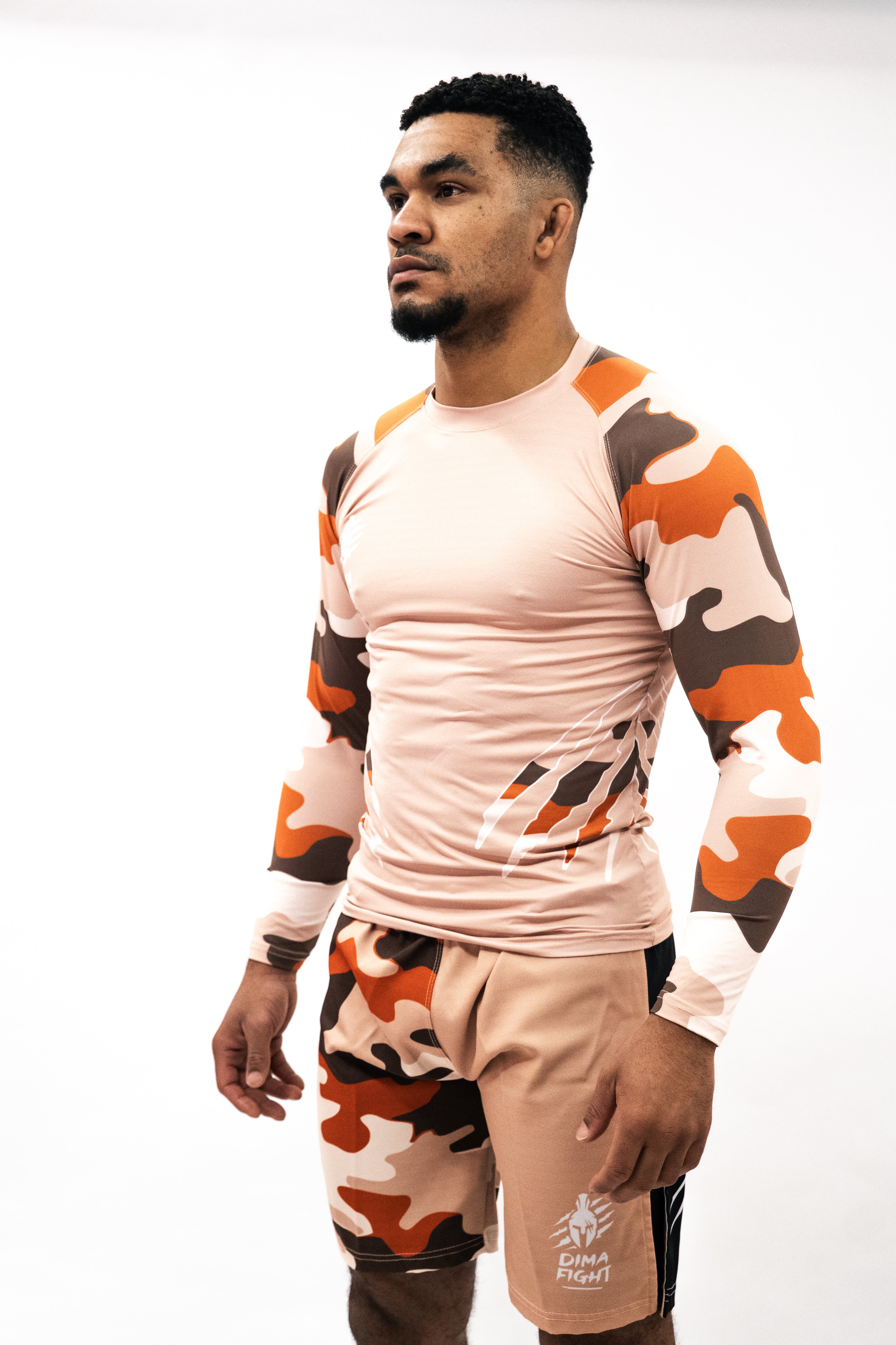Ensemble UNISEXE Rashguard & short MMA Dimafight® - SAND UNIT