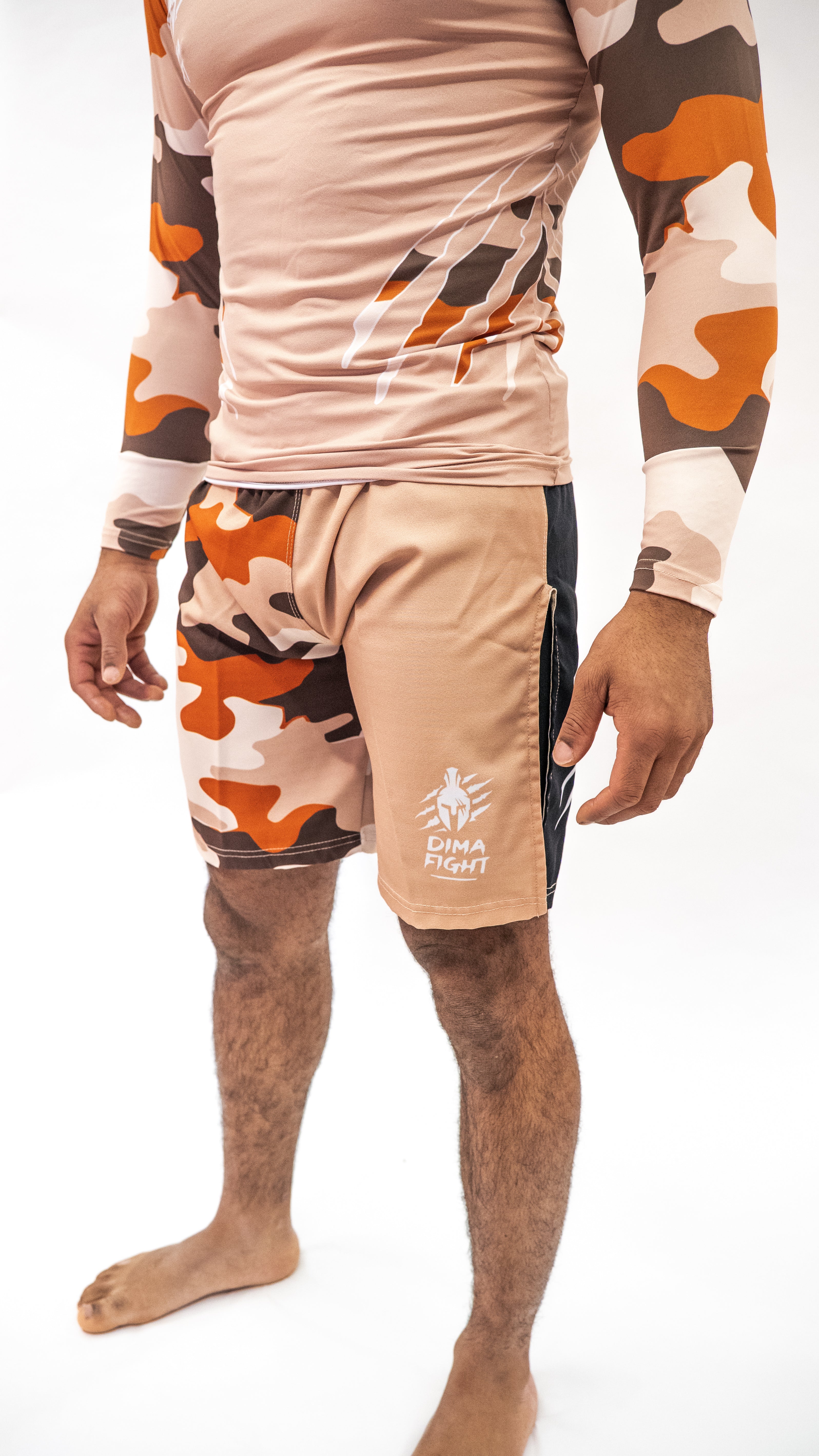 Ensemble UNISEXE Rashguard & short MMA Dimafight® - SAND UNIT