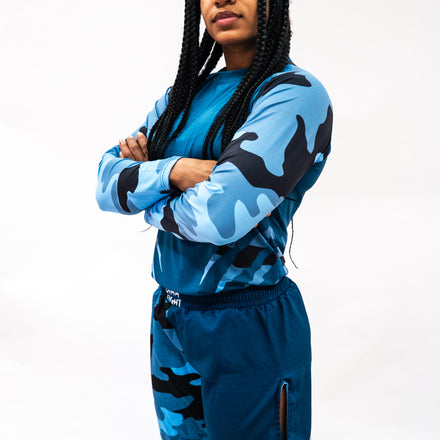 Ensemble UNISEXE Rashguard & short MMA Dimafight® WOMAN NAVY